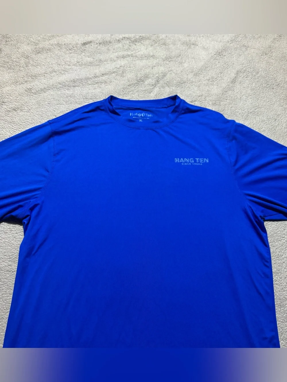 Hang Ten Shirt Mens XL Blue Long Sleeve UV Protection UPF 50+ Crew Neck Summer